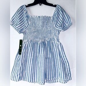 Unique Spectrum Light Blue and White Checkered Top